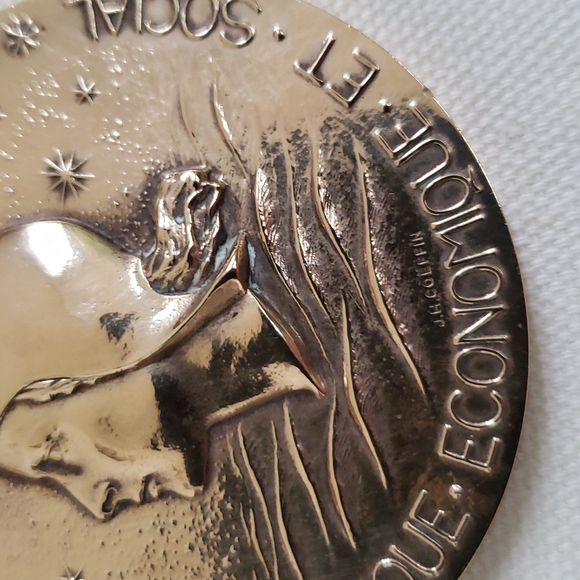 VTG midcentury Pendant/Coin/Medallion, Transatlantic Service France, 1967 - Picture 7 of 9